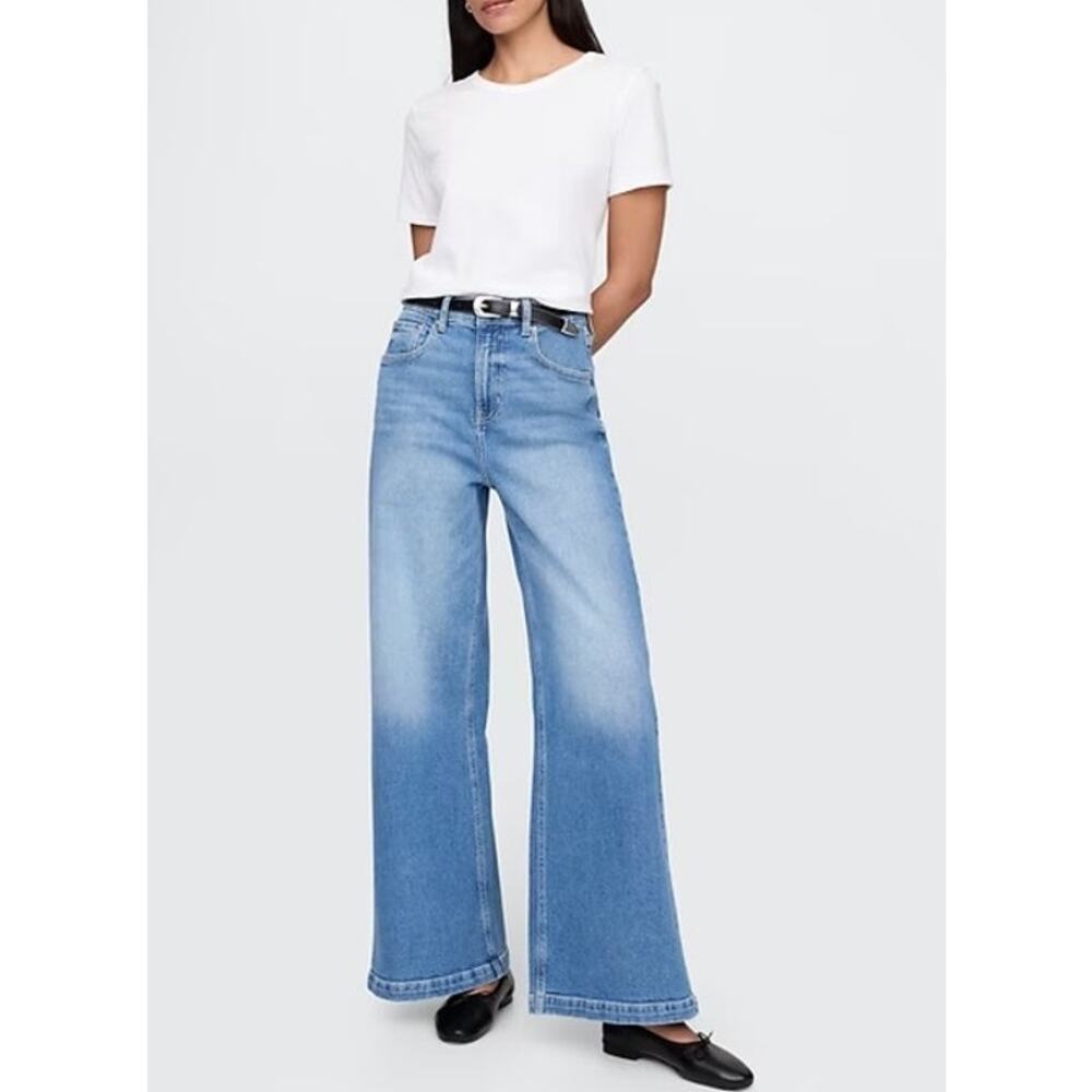 GAP Wide Leg Sky High Rise Jeans Blue 33 / 16 Tall